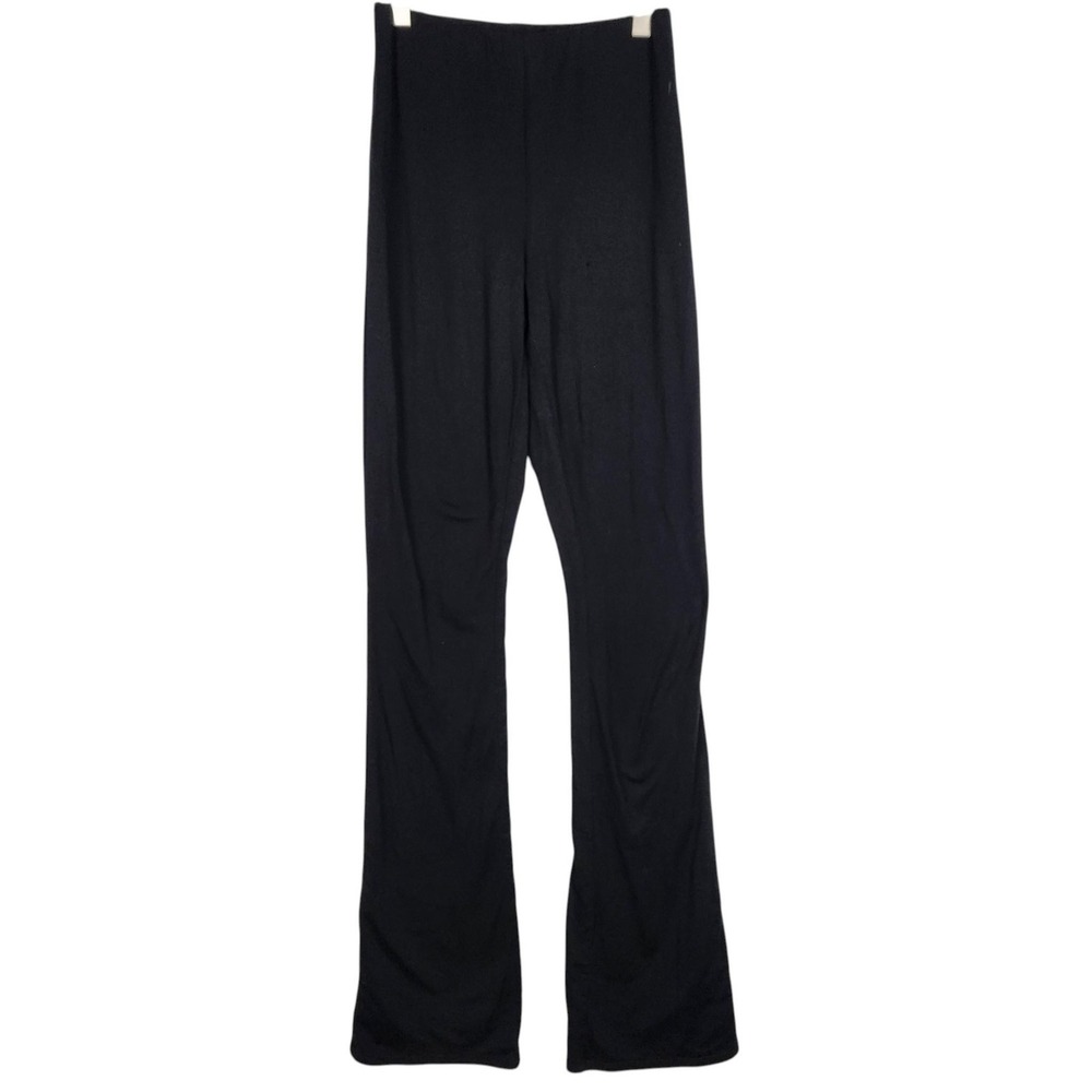 NAKED WARDROBE Pants Womens Small Black Jersey Flare Sweatpants Stretch